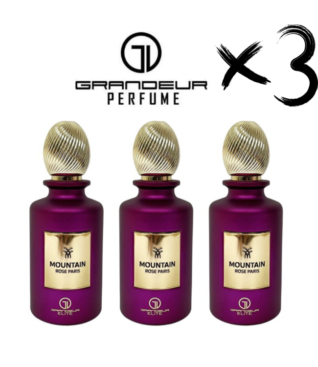 GRANDEUR 3 X Perfume MOUNTAIN ROSE PARIS, 100ml
