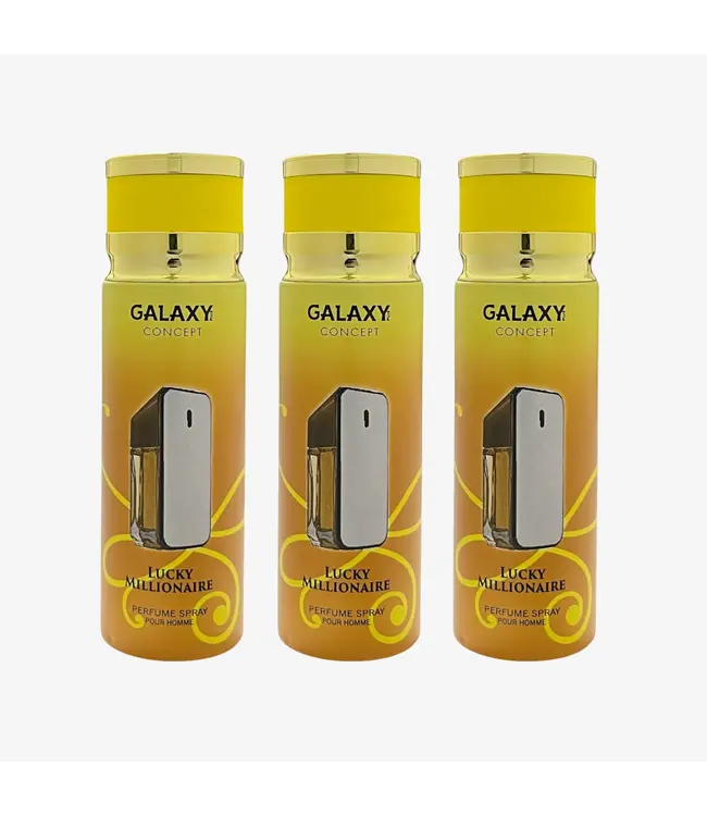 GALAXY  3 X LUCKY MILLIONAIRE Perfume Body Spray, 200ml - Inspired By 1 MILLION LUCKY PACO RABANNE
