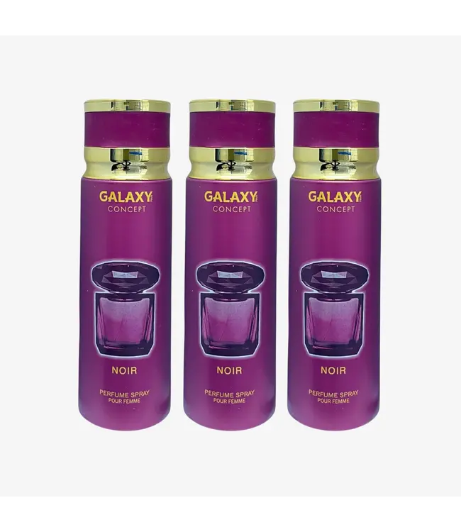GALAXY  3 X NOIR Perfume Body Spray, 200ml - Inspired By VERSACE CRYSTAL NOIR