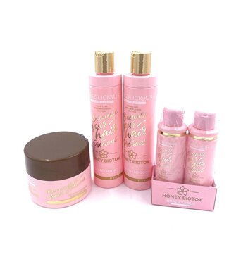 BRAZILICIOUS Biotox Honey Keratin KIT + Shampoo, Conditioner, Mask