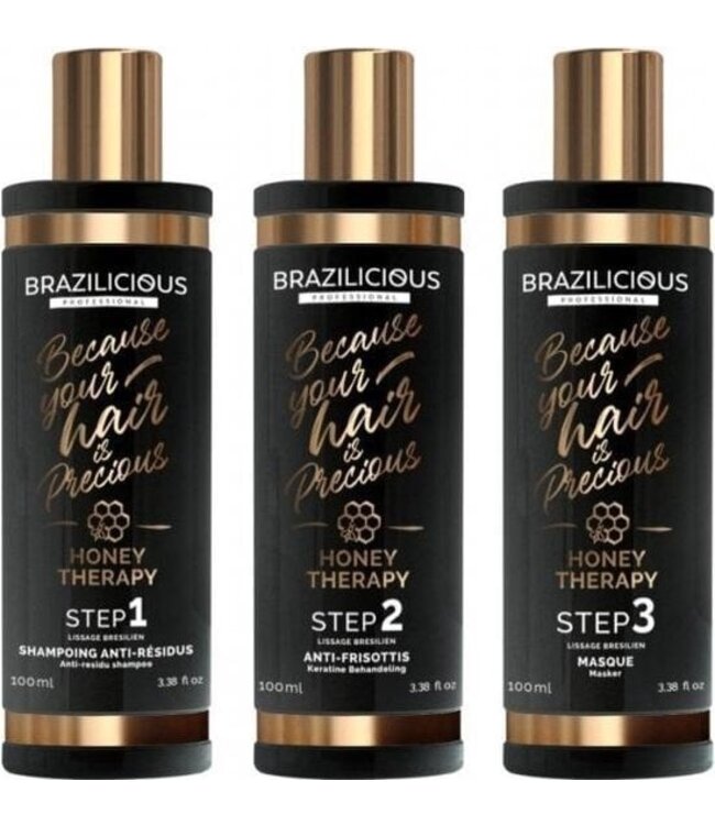 BRAZILICIOUS Honey Therapy Keratin 3 x 100ml