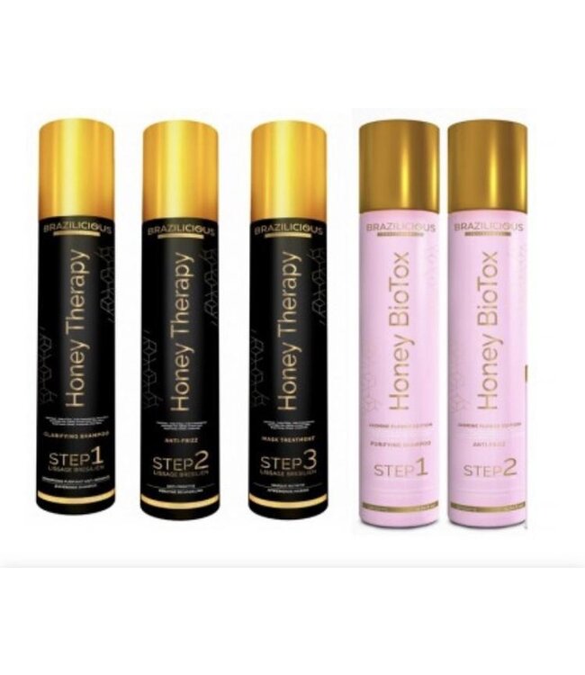 BRAZILICIOUS Professional - StarterPack 3 x 1000ml honey + 2 x 1000ml Biotox