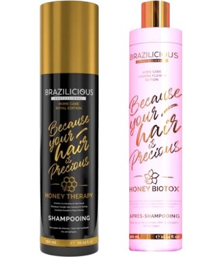 BRAZILICIOUS Duo Set, 2 x 250ml - Honey Shampoo & Biotox Conditioner