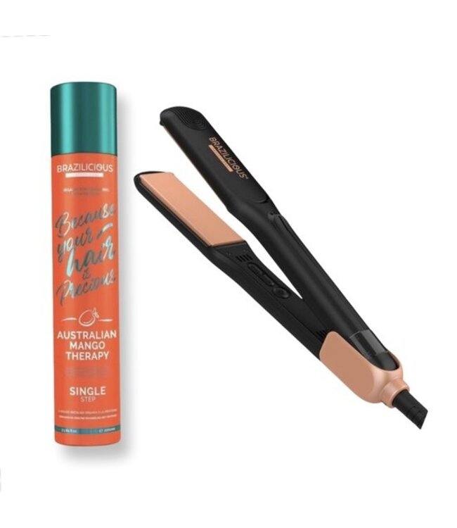 BRAZILICIOUS Australian Mango Therapy Keratine, 1000ml &  StijlTang Van BraziliCious 250°G