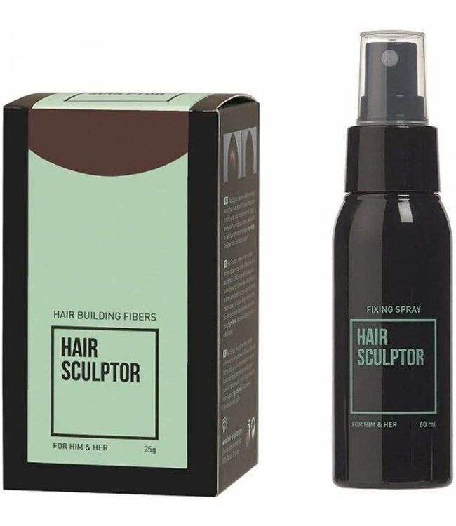 HAIR SCULPTOR Donkerbruin + Hair Sculptor Fixing Spray