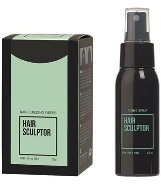 HAIR SCULPTOR Fibres Zwart + Hair Sculptor Fixing Spray
