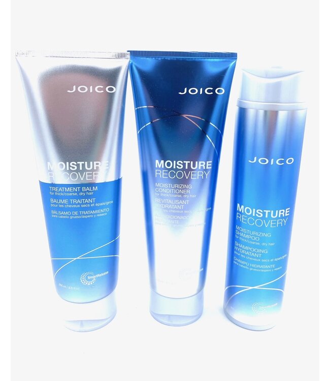 JOICO Moisture Recovery Shampoo, Conditioner, Balm Trio Package