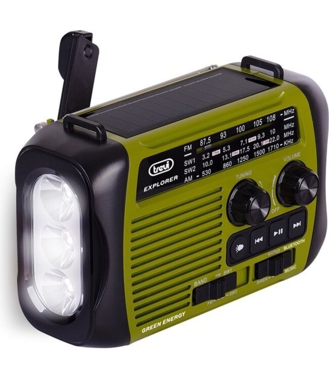 TREVI Trevi RA 7F30 BT, Draagbaar, Analoog, AM, FM, SW, Zwart, Groen, Monochromatisch, Draaiknop