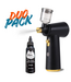 SAMLUX Airbrush Gun  BLACK / GOLD + Inkt Black 60ml