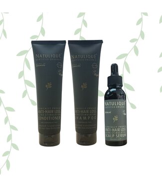 NATULIQUE TRIPPLE PACK - Anti Hair Loss Shampoo + Conditioner + Serum 2 x 150ml  + 50ml