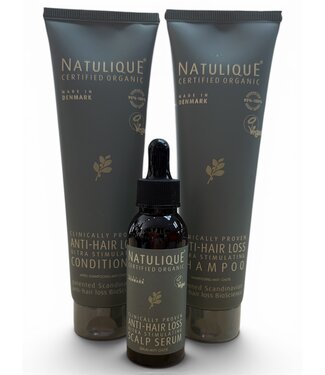 NATULIQUE TRIPPLE PACK - Anti Hair Loss Shampoo + Conditioner + Serum 2 x 150ml  + 50ml