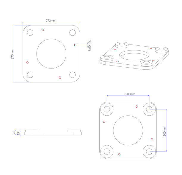 Siegmund Lochplatte 28mm | 1200x800x25 mm