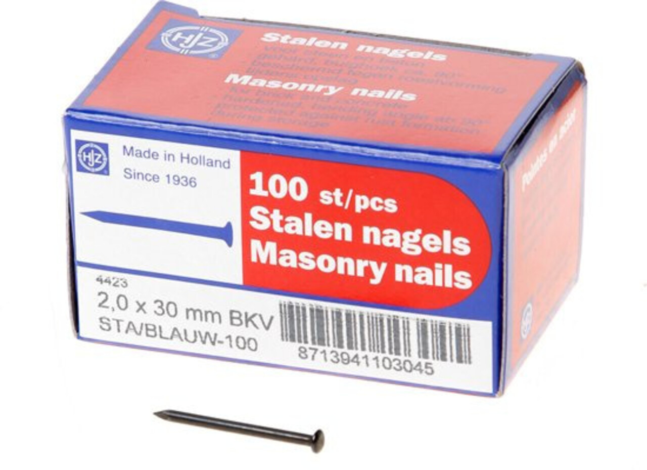 Stalen nagel blauw bolkop 2.0x20 - 1kg