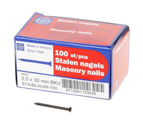Stalen nagel blauw bolkop 2.0x20 - 1kg Stalen nagel blauw bolkop 2.0x20 - 1kg