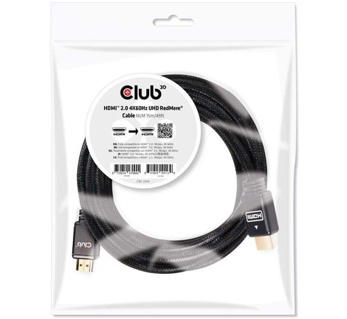 Club3D HDMI 2.0 4K60Hz RedMere kabel, 15 meter