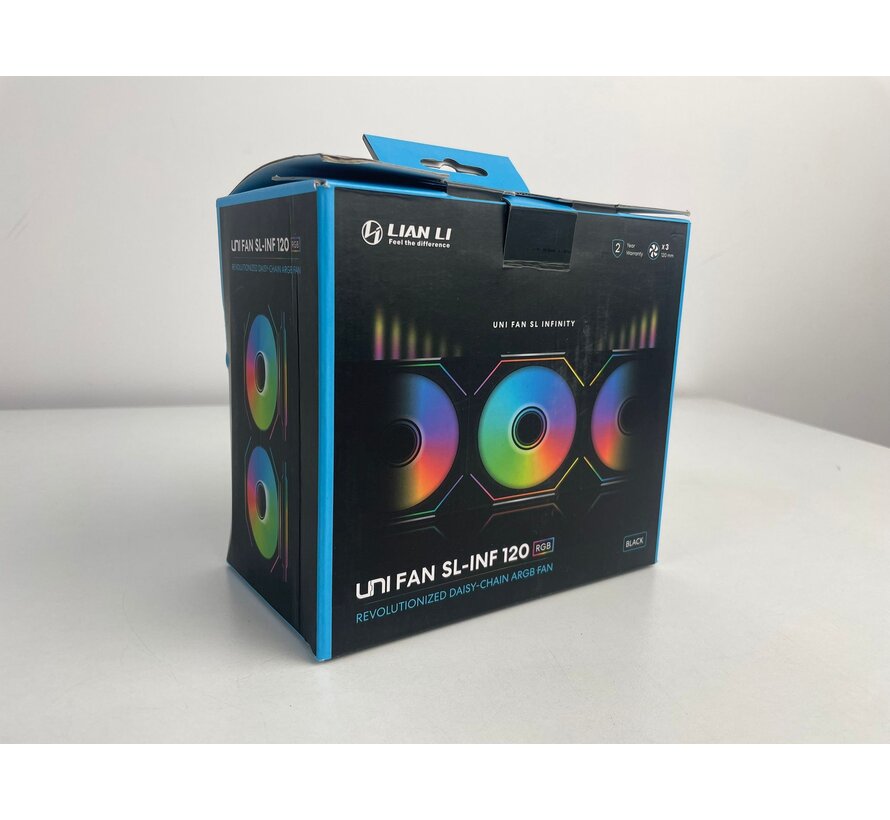 Uni Fan SL-INF 120 RGB Triple Pack Zwart, 120mm