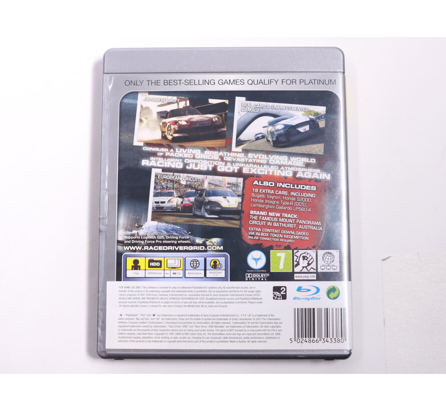 PlayStation 3 - Race Driver: Grid Reloaded [Platinum]