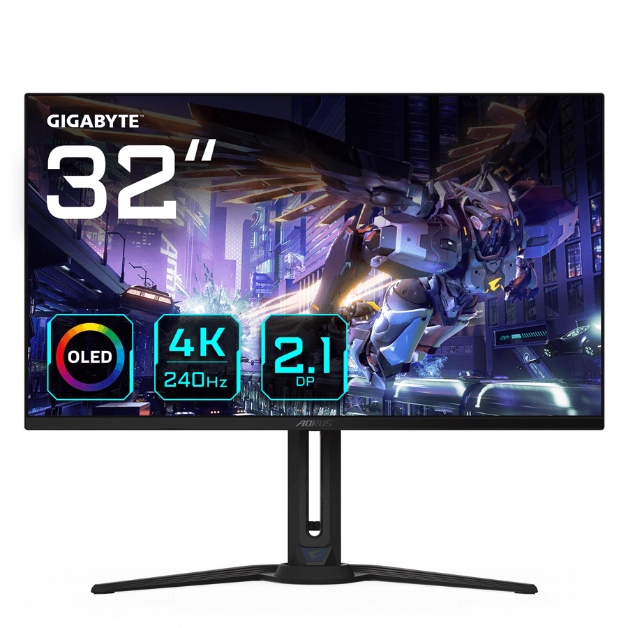AORUS FO32U2P | 4K - 240hz - 0,03ms - OLED - 31,5 inch Afbeelding AORUS FO32U2P | 4K - 240hz - 0,03ms - OLED - 31,5 inch