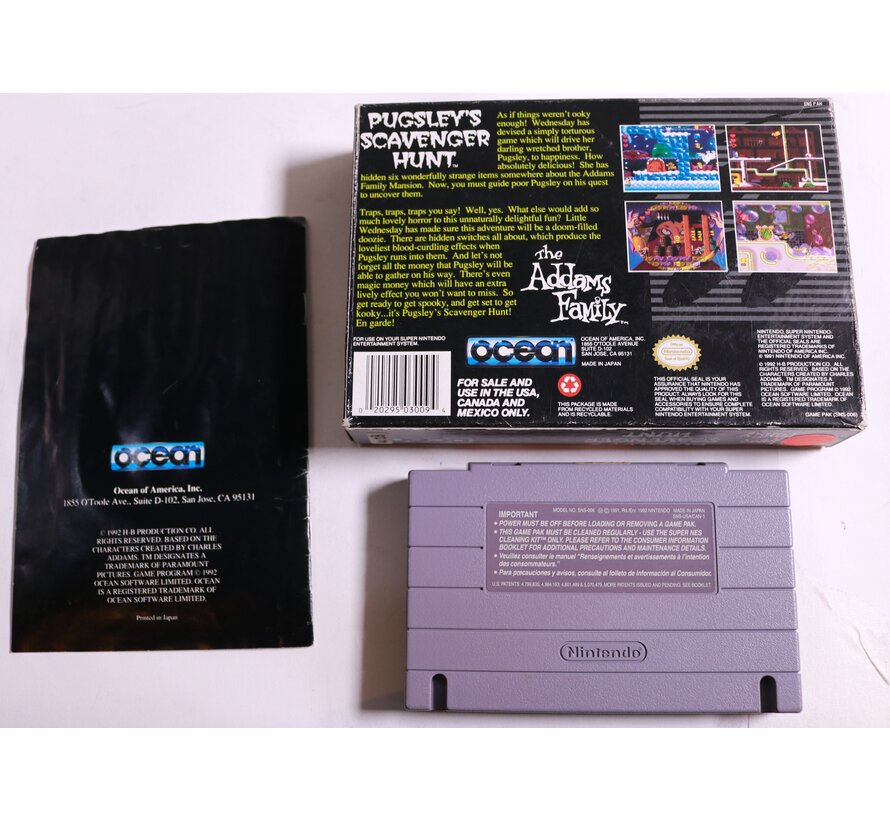 SNES - Addams Family Pugsley's Scavenger Hunt - USA - Boxed CIB
