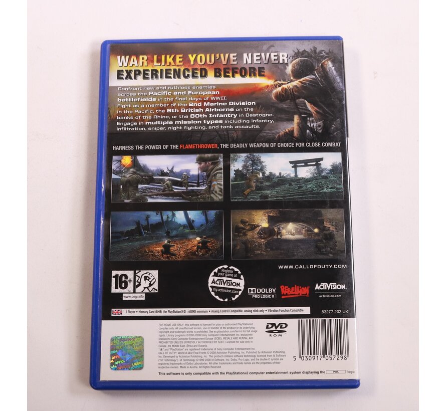 Playstation 2 - Call of Duty World At War Final Fronts