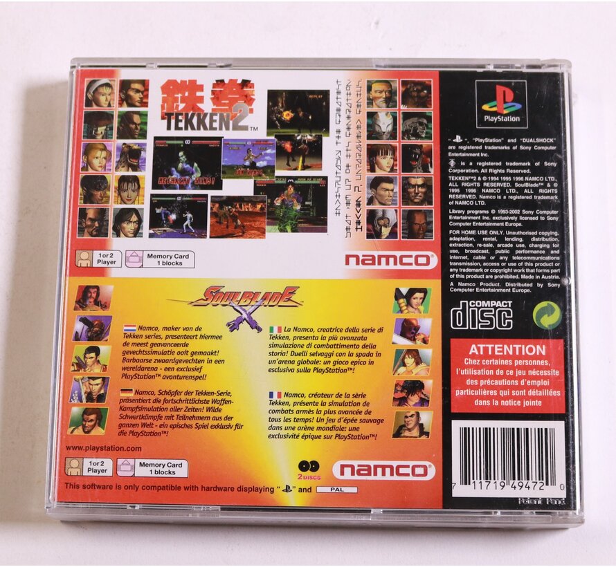 Playstation 1 - 2 Games Tekken 2 + Soulblade
