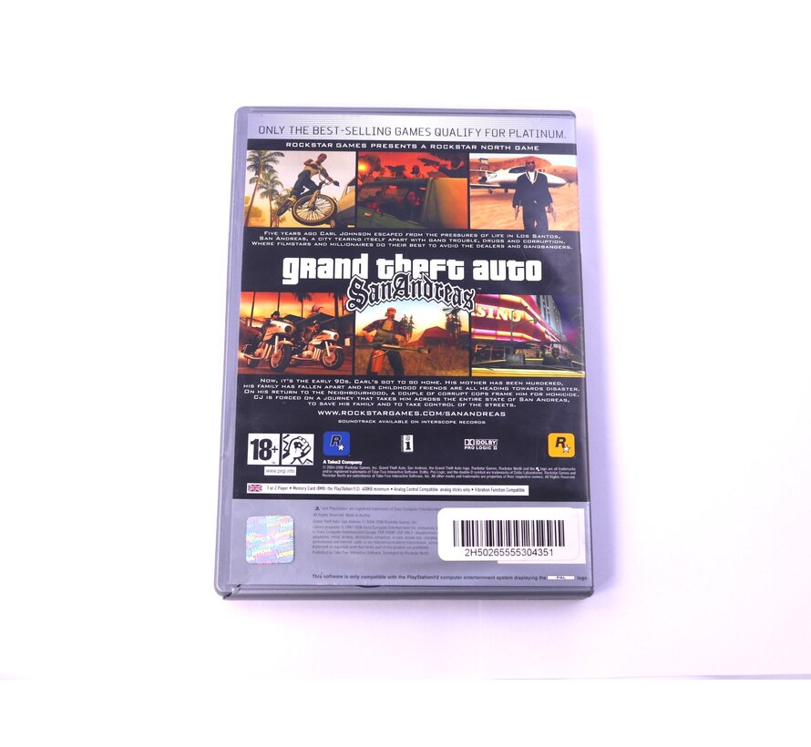 Playstation 2 - Grand Theft Auto: San Andreas [Platinum]  [No Manual]
