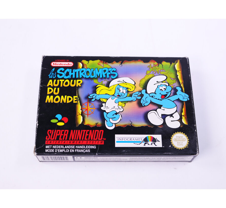 SNES - The Smurfs/ Les Schtroumpfs: Autour du Monde - Boxed CIB