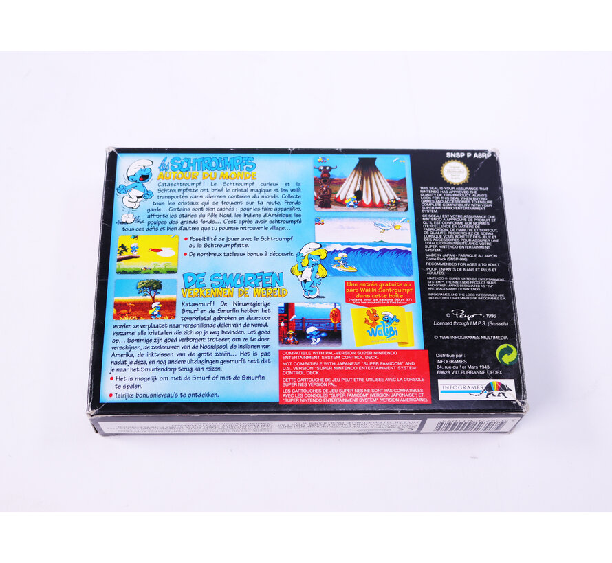 SNES - The Smurfs/ Les Schtroumpfs: Autour du Monde - Boxed CIB