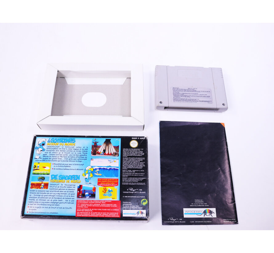 SNES - The Smurfs/ Les Schtroumpfs: Autour du Monde - Boxed CIB