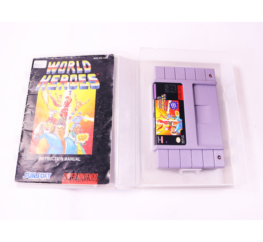 SNES - World Heroes - USA - Plastic Boxed
