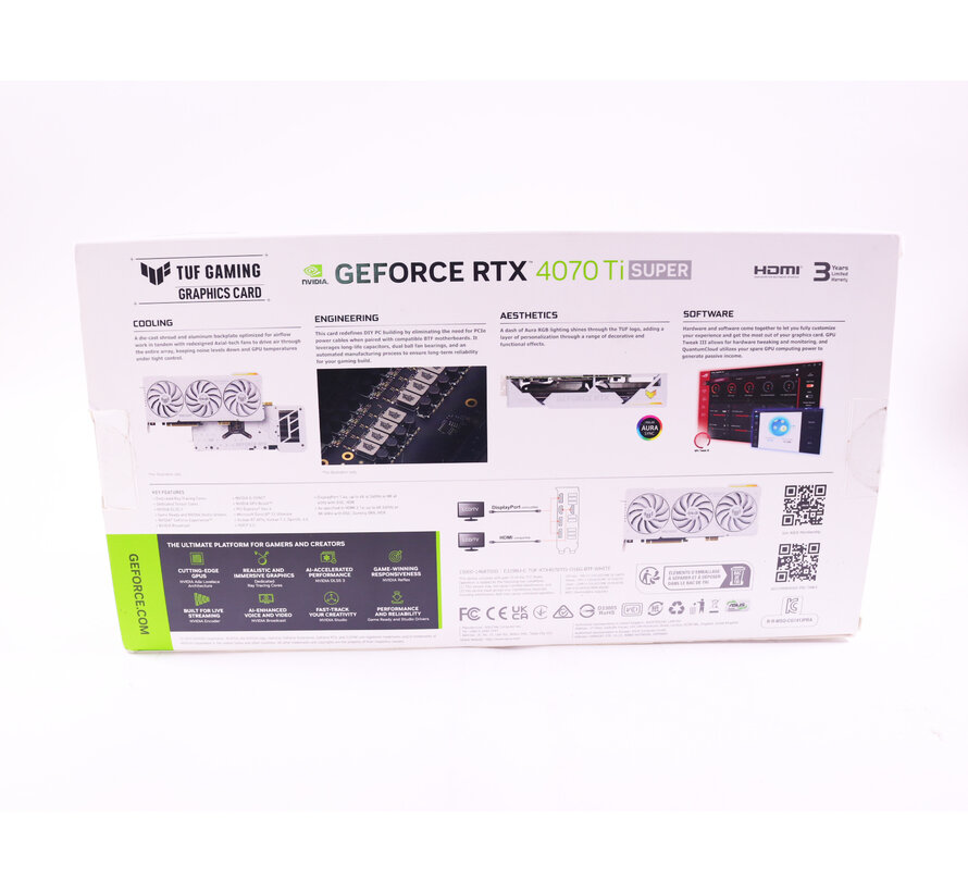 TUF Gaming GeForce RTX 4070 Ti SUPER BTF White OC Edition 16GB GDDR6X