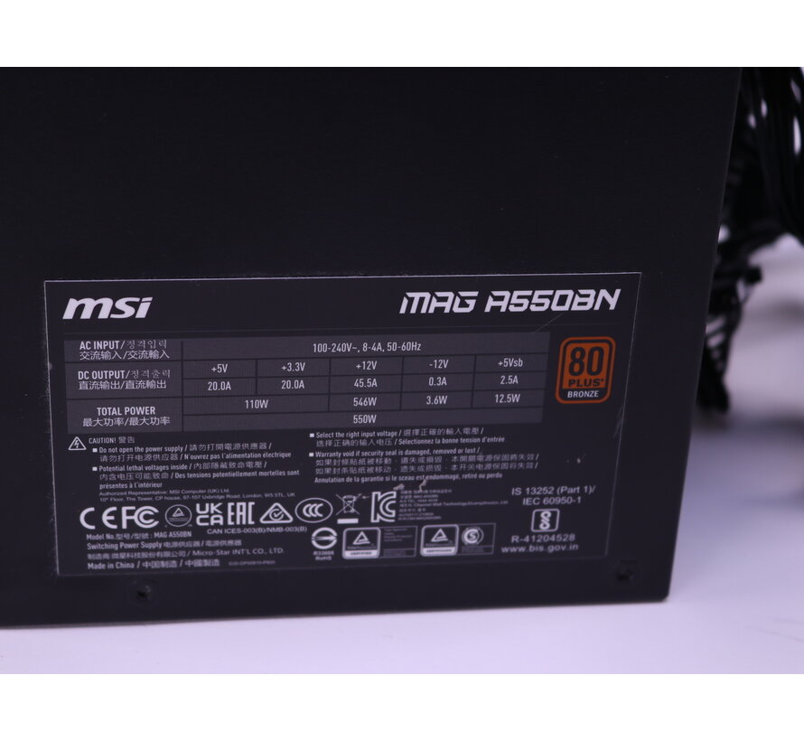 MSI MAG A550BN Bronze [Tweedekansje]