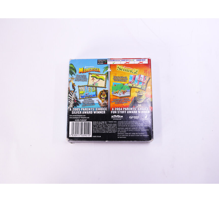 Game Boy Advance - Madagascar & Shrek 2 - Boxed CIB