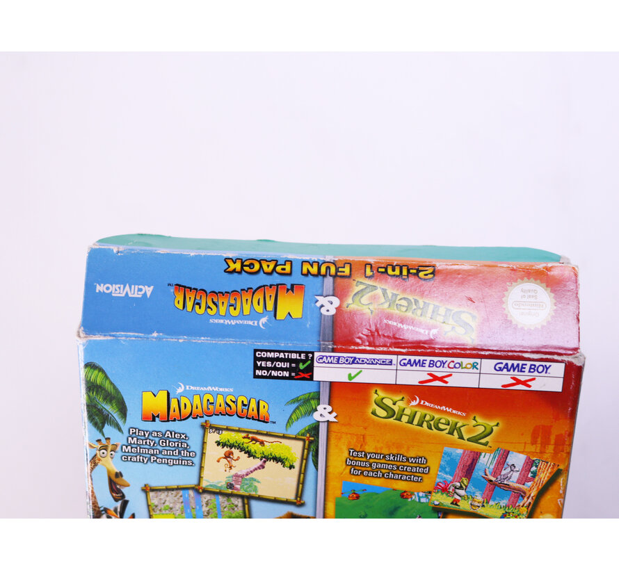 Game Boy Advance - Madagascar & Shrek 2 - Boxed CIB