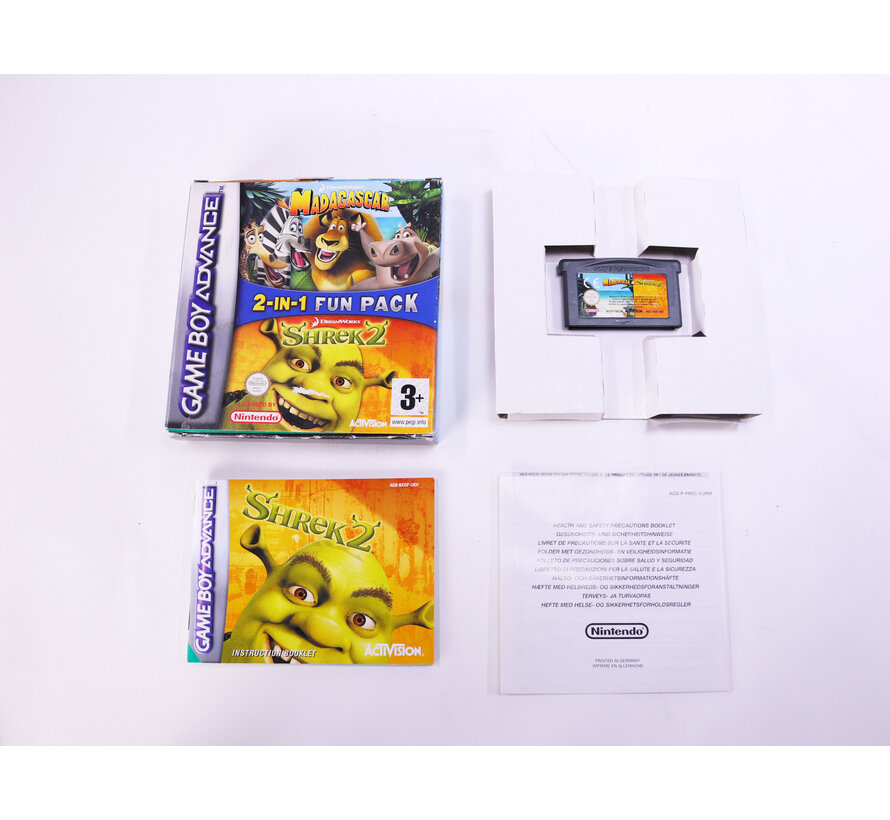 Game Boy Advance - Madagascar - Shrek 2 - Boxed CIB