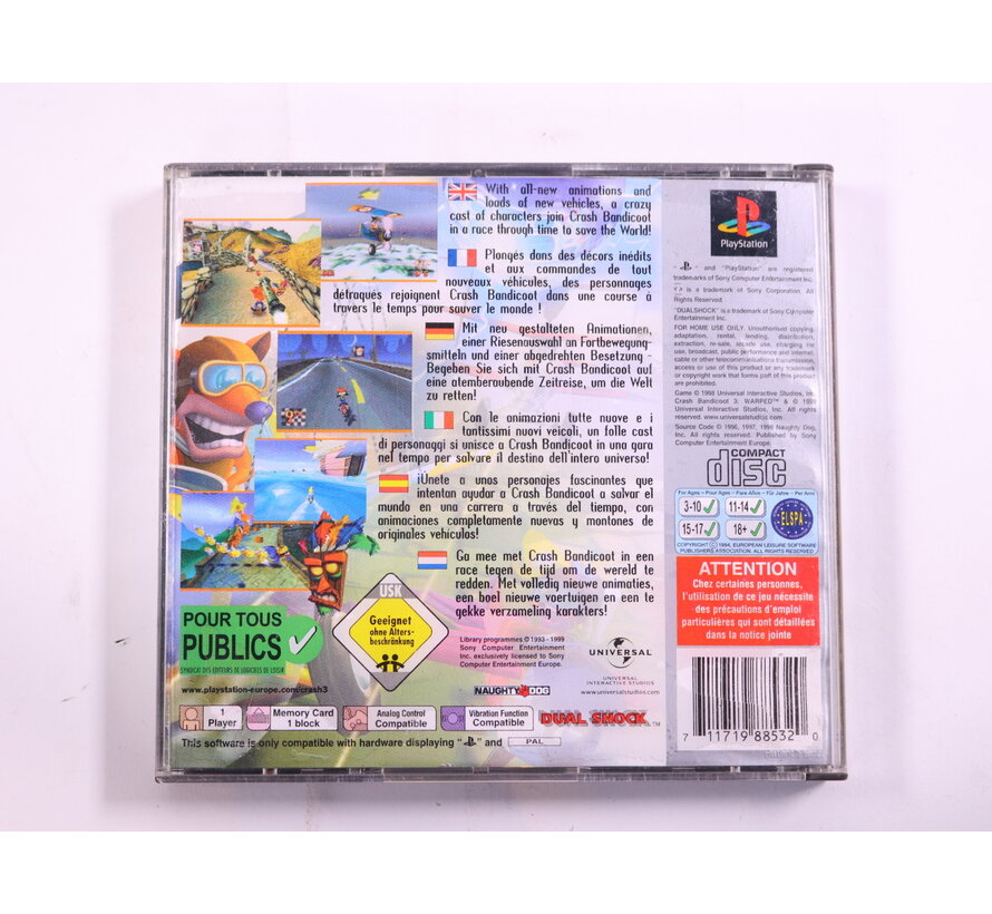 PlayStation 1 - Crash Bandicoot: Warped [Platinum]