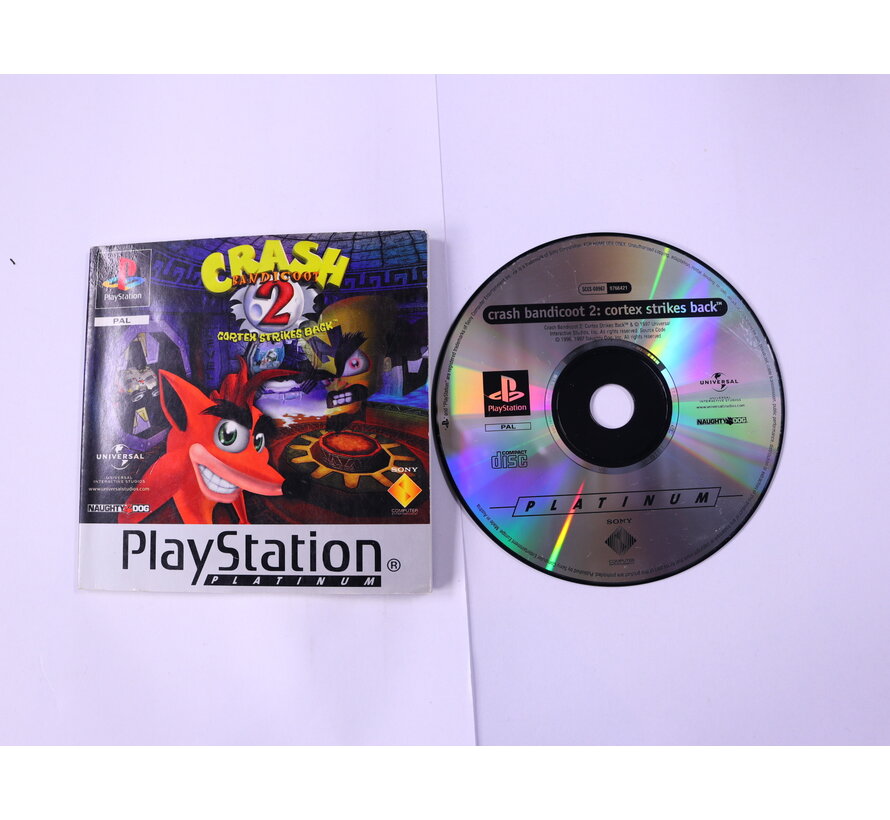 PlayStation 1 - Crash Bandicoot 2: Cortex Strikes Back [Platinum] [Geen Hoesje]