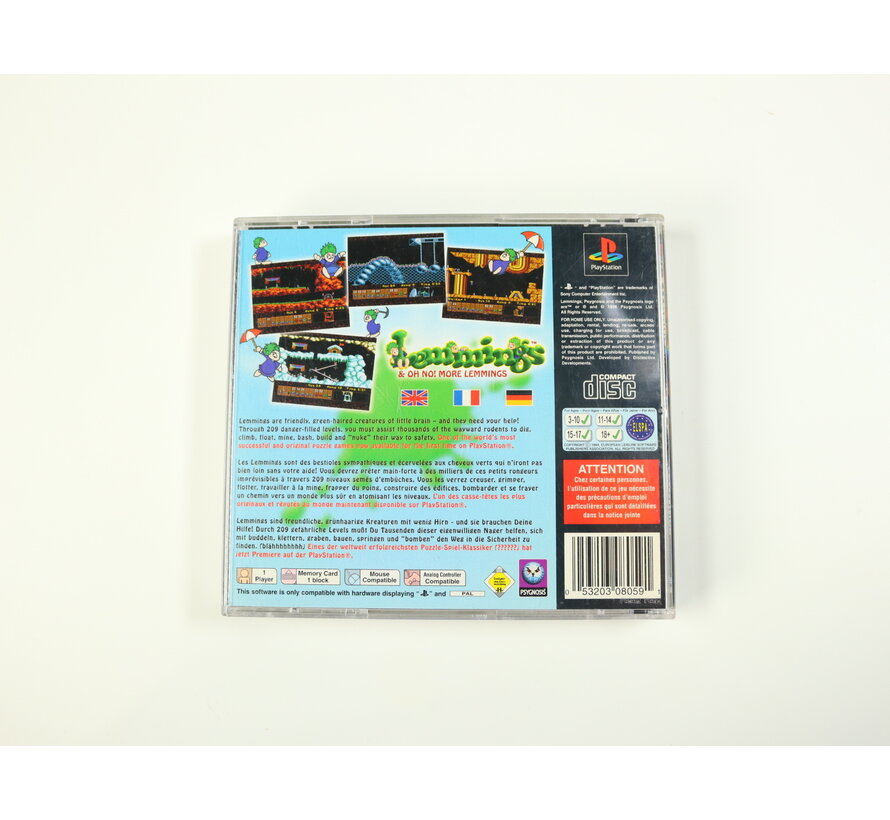 PlayStation 1 - Lemmings & Oh No More Lemmings [No Manual]