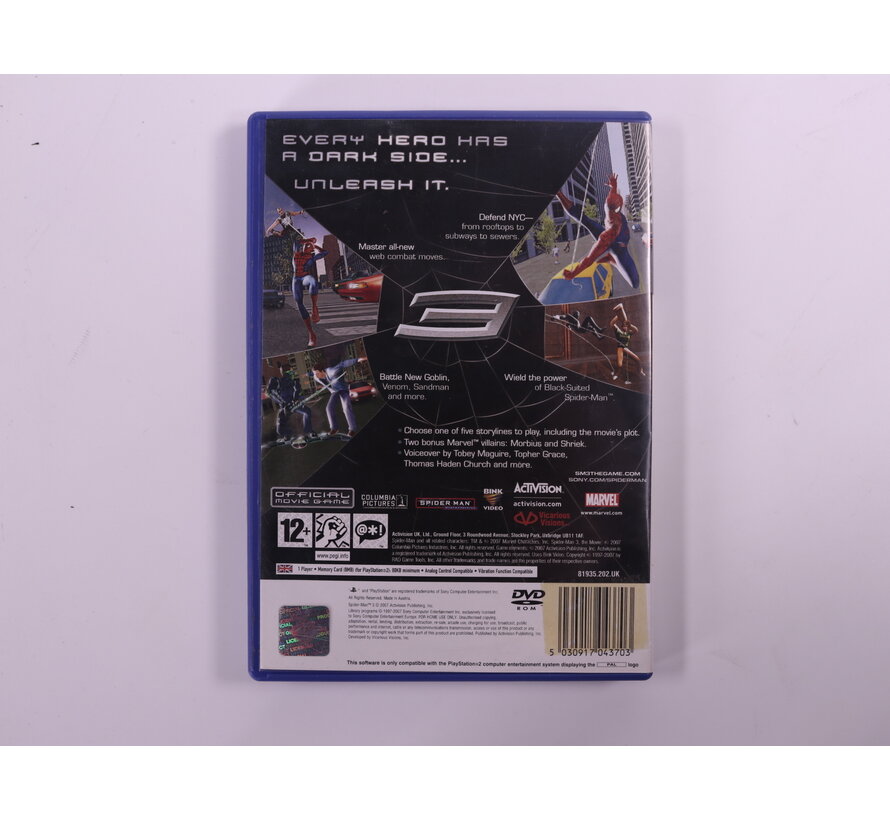PlayStation 2 - Spider-Man 3 [No Manual]