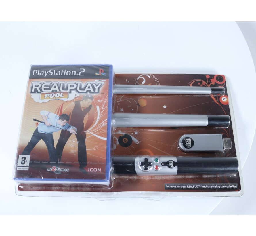 PlayStation 2 - Realplay Pool with Motion Sensing Cue Controller [New In Box]
