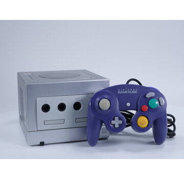 GameCube - Console DOL-001 Zilver [Paarse Controller][1 Klepje Onderkant mist]