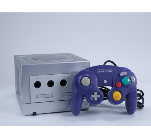 GameCube - Console DOL-001 Zilver [Paarse Controller][1 Klepje Onderkant mist]