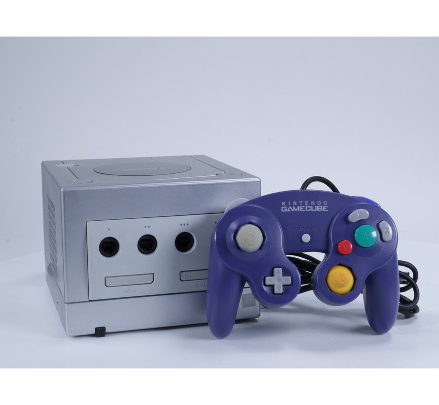 GameCube - Console DOL-001 Zilver [Paarse Controller][1 Klepje Onderkant mist]