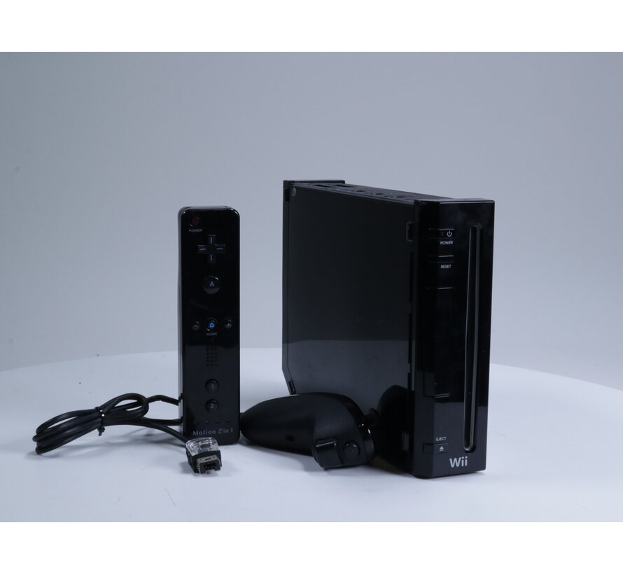 Wii - Console RVL-001 [Zwart / Beide Covers Ontbreken]