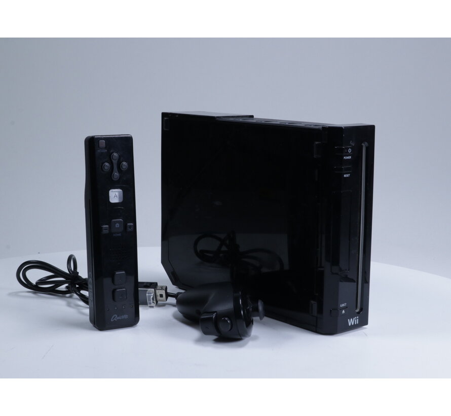Wii - Console RVL-001 [Zwart / Memory Card Cover Ontbreekt]