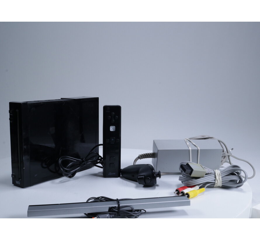 Wii - Console RVL-001 [Zwart / Memory Card Cover Ontbreekt]