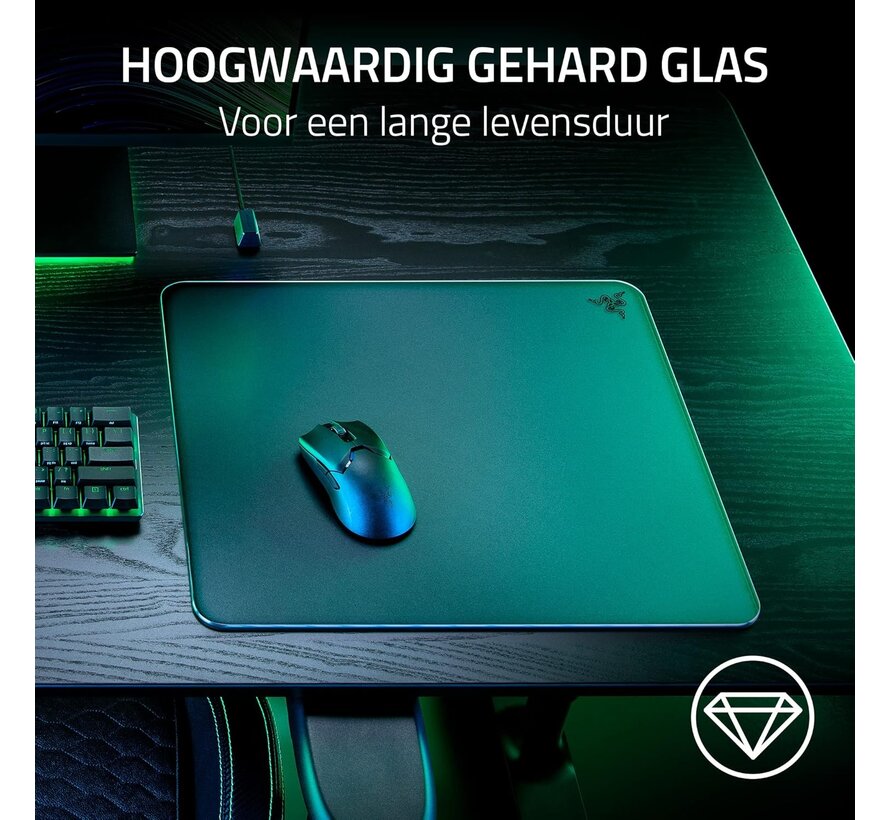 Atlas glazen muismat - Zwart