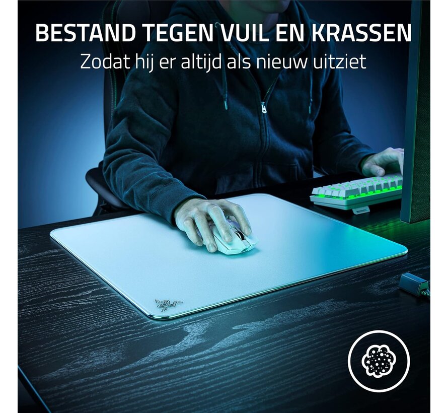Atlas glazen muismat - Wit