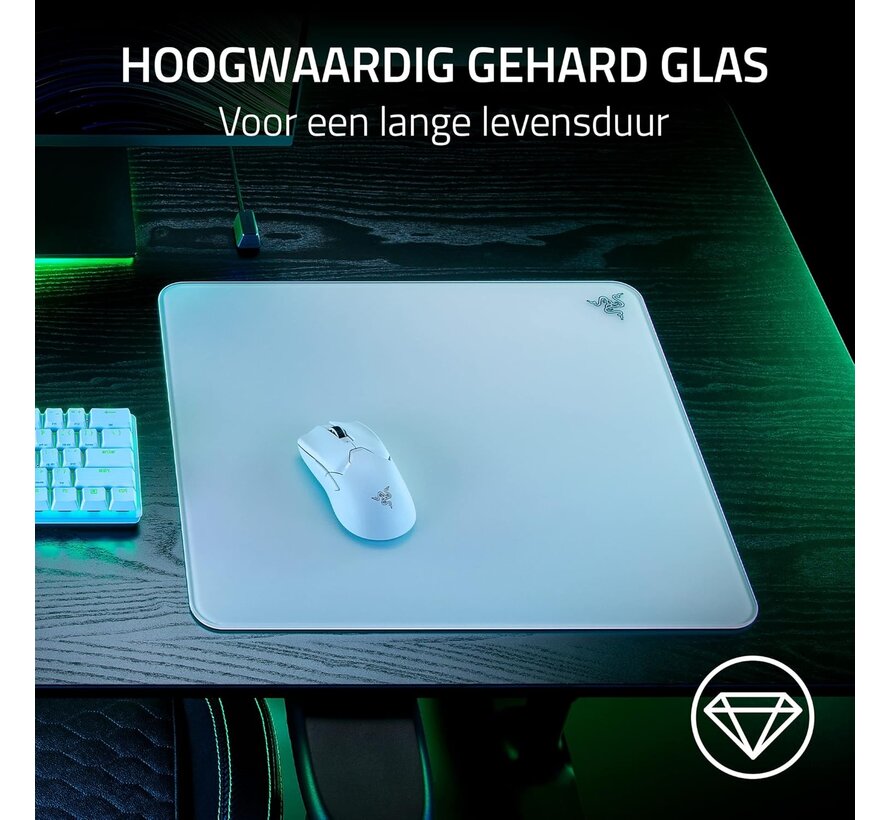 Atlas glazen muismat - Wit