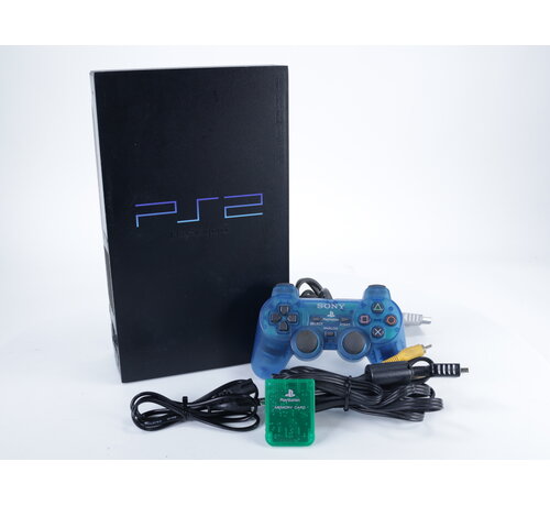 Sony Computer Entertainment PlayStation 2 - Console [Zwart][Licht Beschadigd] - Blauwe controller